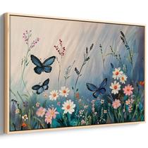 Quadro decorativo Borboleta Sussurrando Entre Pétalas de Magia - Art Canvas