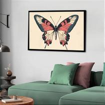 Quadro Decorativo Borboleta Verde Vintage - 50x70cm Quadro Decorativo Borboleta Verde Vintage - 50x70cm