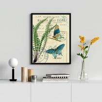 Quadro Decorativo Borboletas- Botânica 45x34cm Quadro Decorativo Borboletas- Botânica 45x34cm