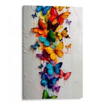 Quadro decorativo Borboletas Coloridas Dançando em Sinfonia - Art Canvas
