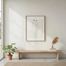 Quadro Decorativo Botânico Em MDF E Canvas Texturizado