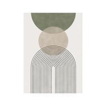 Quadro Decorativo Botânico Geométrico Verde Sage - Arte para Sala de Estar
