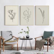 Quadro decorativo Botânico Minimalista Boho Bege"