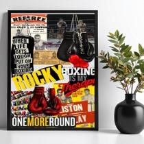 Quadro Decorativo Boxe Colagem 33X24Cm