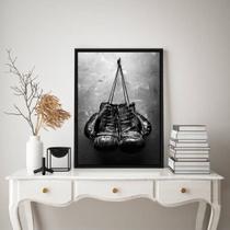 Quadro Decorativo Boxe- Luvas 45x34cm - com vidro Quadro Decorativo Boxe- Luvas 45x34cm - com vidro