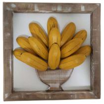 Quadro Decorativo Branco/Amarelo 31,5X31,5CM Banana