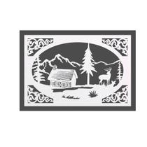 Quadro Decorativo Branco Mdf Casa Nas Montanhas 40X20Cm Quadro Decorativo Branco Mdf Casa Nas Montanhas 40X20Cm