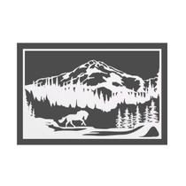 Quadro Decorativo Branco Mdf Cavalo Livre Montanhas 40X20Cm