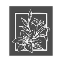Quadro Decorativo Branco Mdf Flor Lírios 40X20Cm
