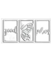 Quadro Decorativo Branco Mdf Good Vibes 40X20Cm Quadro Decorativo Branco Mdf Good Vibes 40X20Cm