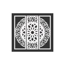 Quadro Decorativo Branco Mdf Mandala Arabesco 40X20Cm