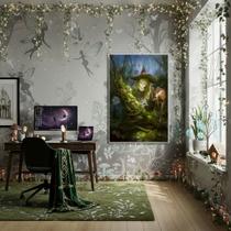 Quadro Decorativo Bruxinha na Floresta Encantada - 70x50cm Quadro Decorativo Bruxinha na Floresta Encantada - 70x50cm