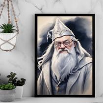 Quadro Decorativo Bruxo Dumbledore 24x18cm - com vidro Quadro Decorativo Bruxo Dumbledore 24x18cm - com vidro