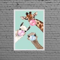 Quadro Decorativo Bubble Gum Animals 24x18cm