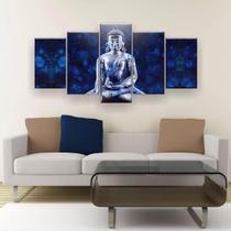 Quadro Decorativo Buda Azul 5pc 129x61 Sala Quarto Quadro Decorativo Buda Azul 5pc 129x61 Sala Quarto