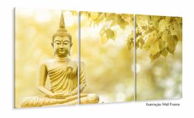 Quadro Decorativo Buda Celestial em Tecido 120x60 3 peças