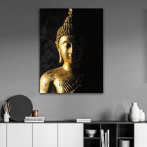 Quadro Decorativo Buda Dourado Meditando Relax Tecido Canvas Quadro Decorativo Buda Dourado Meditando Relax Tecido Canvas
