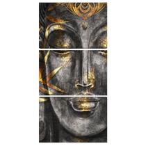 Quadro Decorativo Buda Prata e Ouro para Sala Budismo Quarto Quadro Decorativo Buda Prata e Ouro para Sala Budismo Quarto