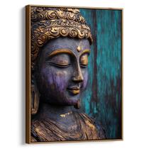 Quadro decorativo Buda - Serenidade Em Tons Roxos e Dourados - Art Canvas