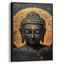 Quadro decorativo Buda - Tranquilidade Em Aura Dourada Eterna - Art Canvas