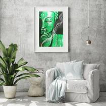 Quadro Decorativo Buda Verde - 60X48Cm