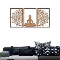 Quadro Decorativo Buddha Mandala 3mm Vazado - Mdf - Decoarts