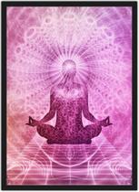 Quadro Decorativo Budismo Buda Chácras Com Moldura G06