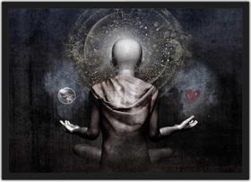 Quadro Decorativo Budismo Buda Chácras Com Moldura G14