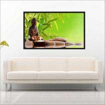 Quadro Decorativo Budismo Religiosidade Buda Com Moldura