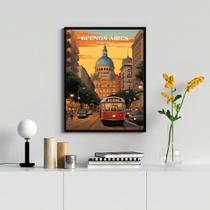 Quadro Decorativo Buenos Aires - Argentina 33x24cm - com vidro