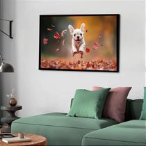 Quadro Decorativo Buldogue Correndo Feliz - 50x70cm