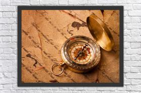 Quadro Decorativo Bússola Quartos Salas Decorações Com Moldura Quadro Decorativo Bússola Quartos Salas Decorações Com Moldura