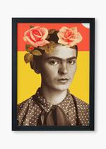 Quadro Decorativo C Moldura Ilustração Frida Kahlo 42x30cm Quadro Decorativo C Moldura Ilustração Frida Kahlo 42x30cm