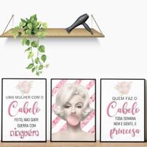 Quadro Decorativo Cabelereira/ Cabelo Diva Com Moldura