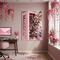 Quadro Decorativo Cabine Jardim 70x50cm Mold Branca