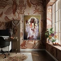 Quadro Decorativo Caboclo Pena Branca - 70x50cm