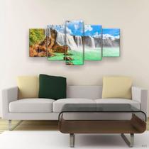 Quadro Decorativo Cachoeira Hd 129x61 Quarto Sala