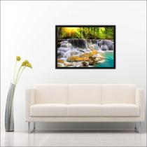 Quadro Decorativo Cachoeira Rio Paisagens Natureza Decorações Com Moldura