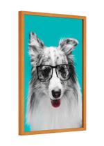 Quadro decorativo - cachorro de óculos - animais