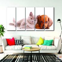 Quadro Decorativo Cachorro Gato140x65