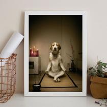 Quadro Decorativo Cachorro Meditando 33x24cm - com vidro Quadro Decorativo Cachorro Meditando 33x24cm - com vidro