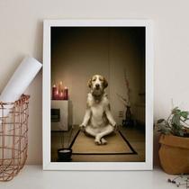 Quadro Decorativo Cachorro Meditando 45X34Cm