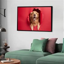 Quadro Decorativo Cachorro Papel Rasgado - 50x70cm