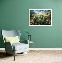 Quadro Decorativo Cactos Montanhas - 50x70cm Quadro Decorativo Cactos Montanhas - 50x70cm