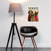 Quadro Decorativo Cães Fashion Capa De Revista 33x24cm - com vidro