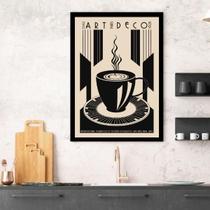 Quadro Decorativo Café - Art Deco 45X34Cm - Com Vidro