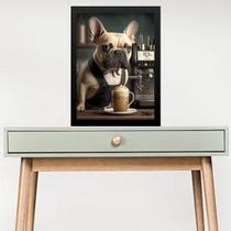 Quadro Decorativo Café - Bulldog Francês 24X18Cm - Com Vidro