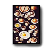 Quadro Decorativo Café da Manhã com Ovos com Moldura E Acetato Tamanho A3