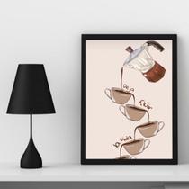 Quadro Decorativo Café DeixaFluir 45x34cm - com vidro