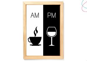 Quadro decorativo café e vinho 33x43 AM-PM moldura e vidro